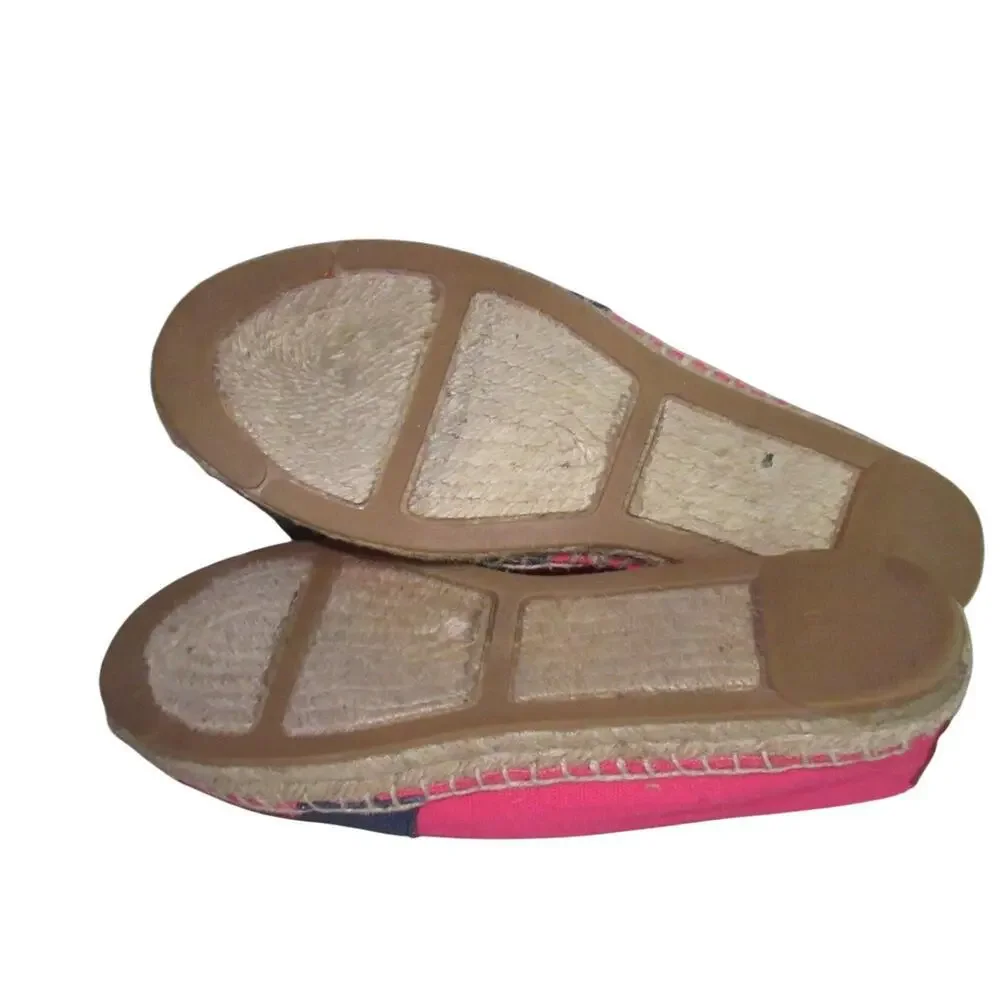 Tory Burch Beacher Espadrille Flats – Pink‎ Canvas Slip-On Shoes sz 8 $198